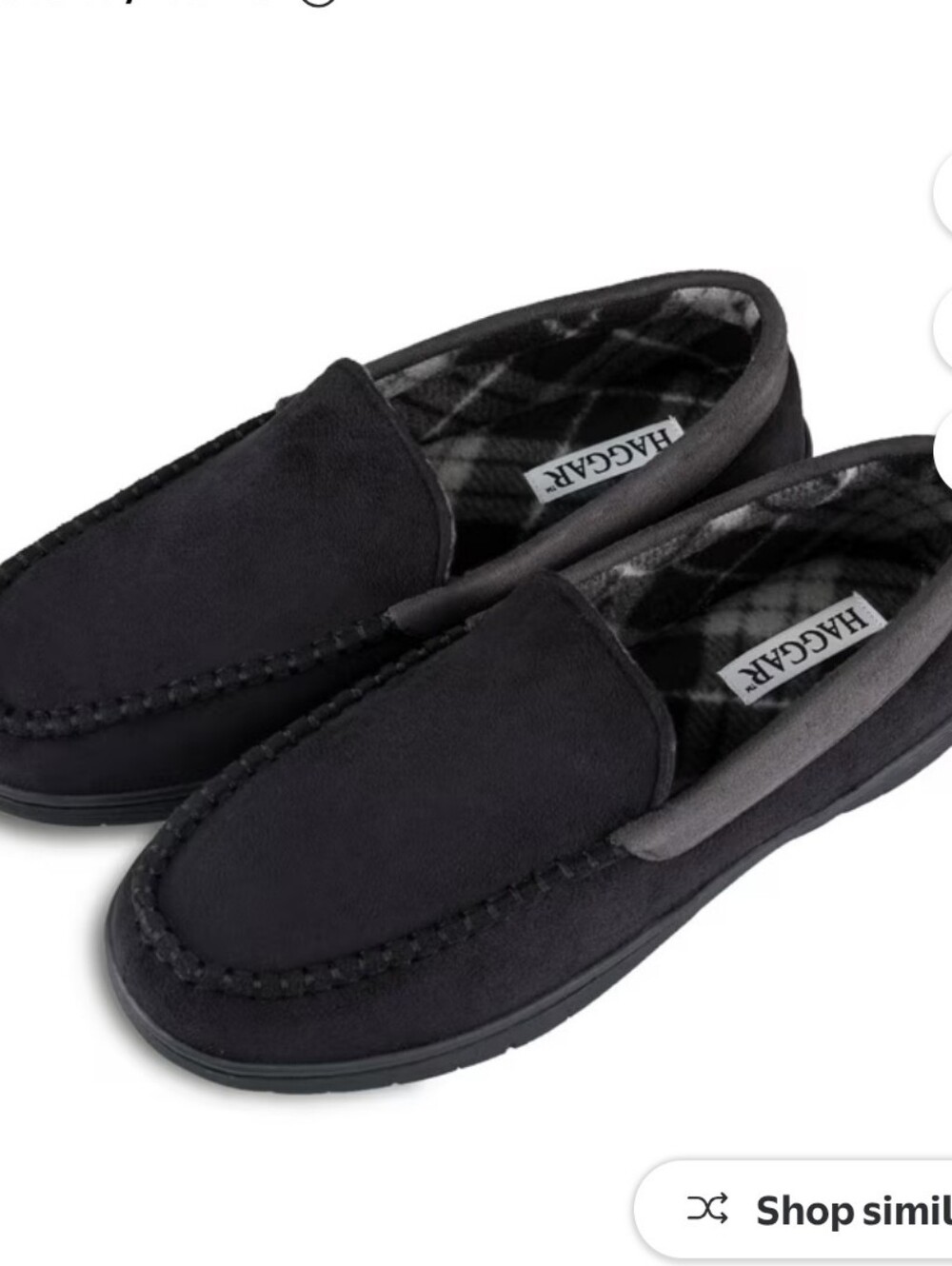 Haggar Mens Venetian Indoor/outdoor Suade Slippers In Black & Gray XL, 11/12